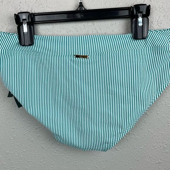 NWT Lauren Ralph Lauren Blue and White Striped Bikini Bottoms Size 8 - Picture 3 of 5